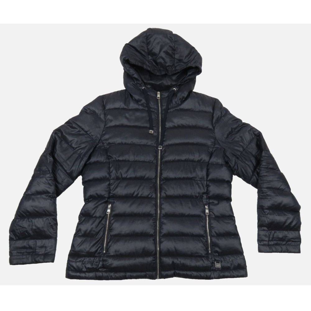ANDREW MARC Packable Lightweight PREMIUM DOWN PUFFER JACKET COAT Shiny Black S